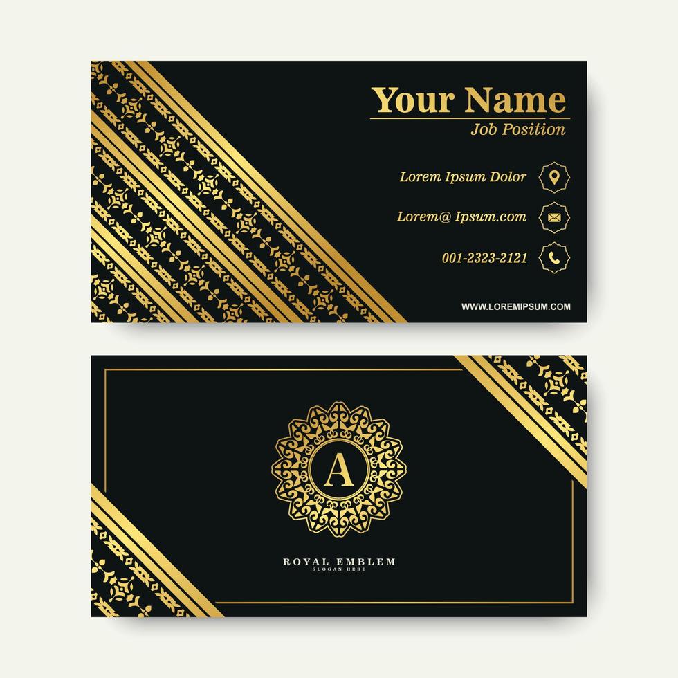 elegant business card with ornament pattern vector