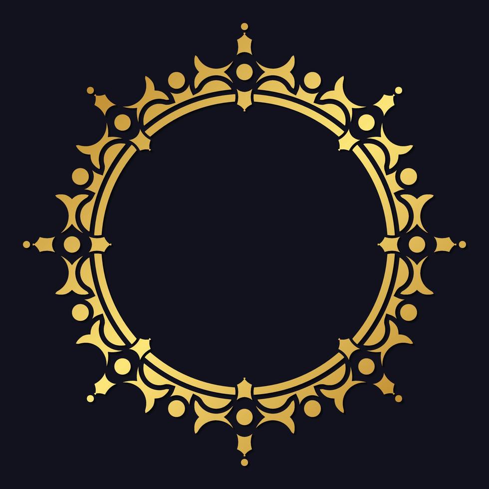 Luxury round border frame design vector