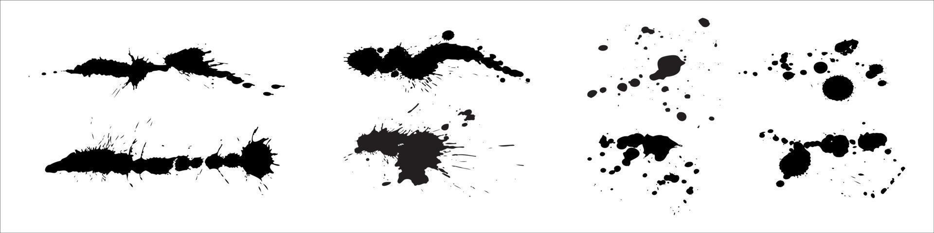 Set of black blots and ink splashes vector