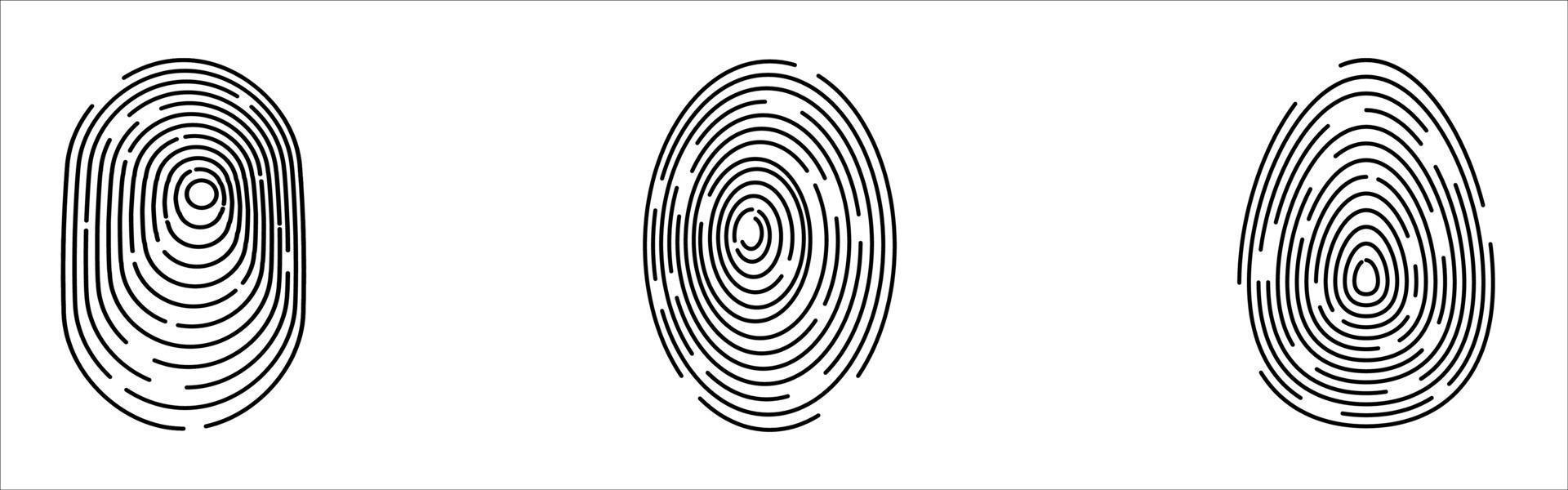Vector black isolated fingerprint on white background