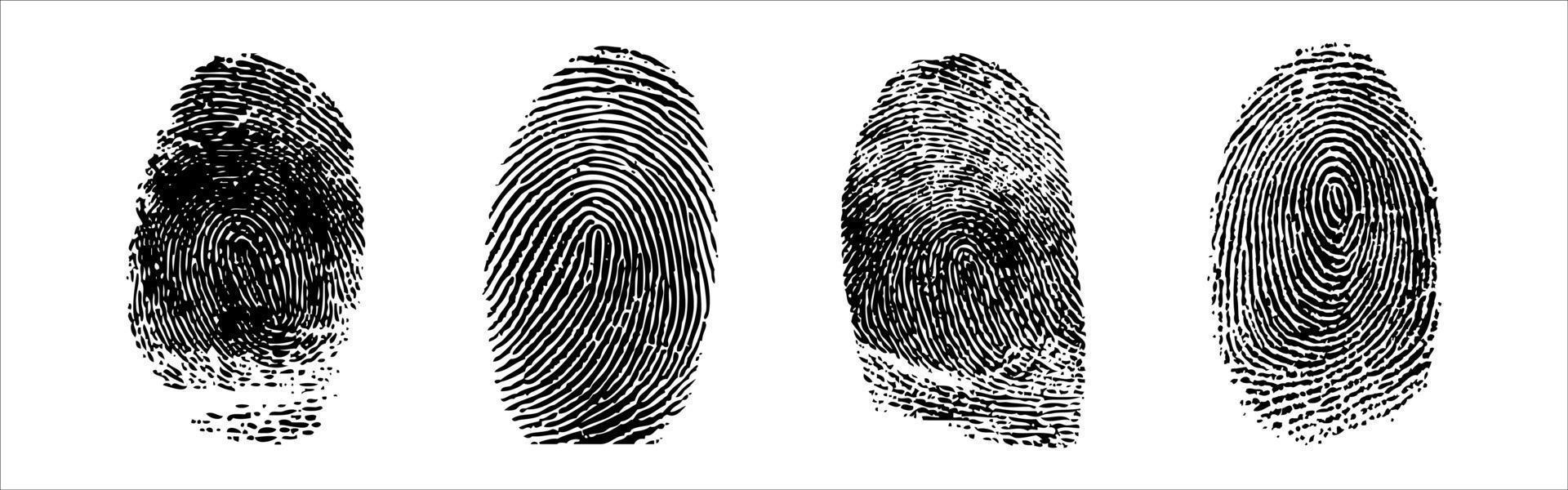 Set of fingerprints, vector illustration