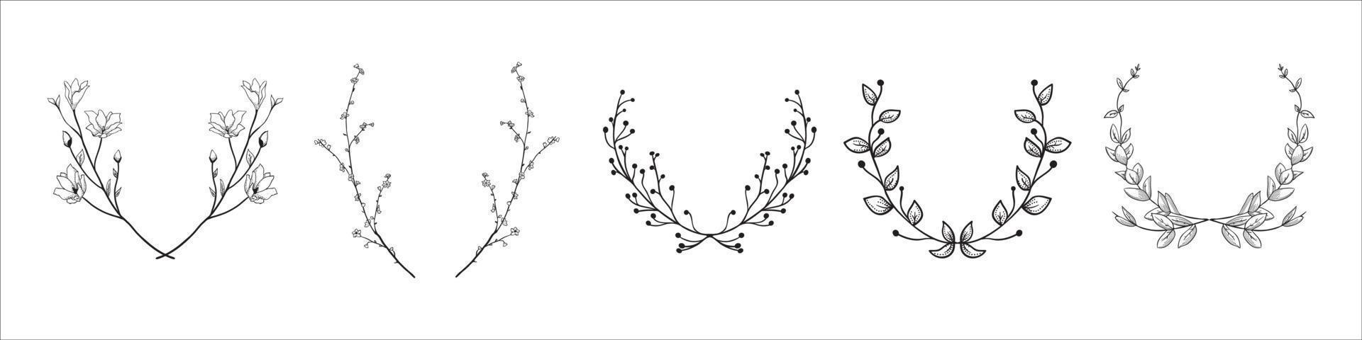 floral laurels vector