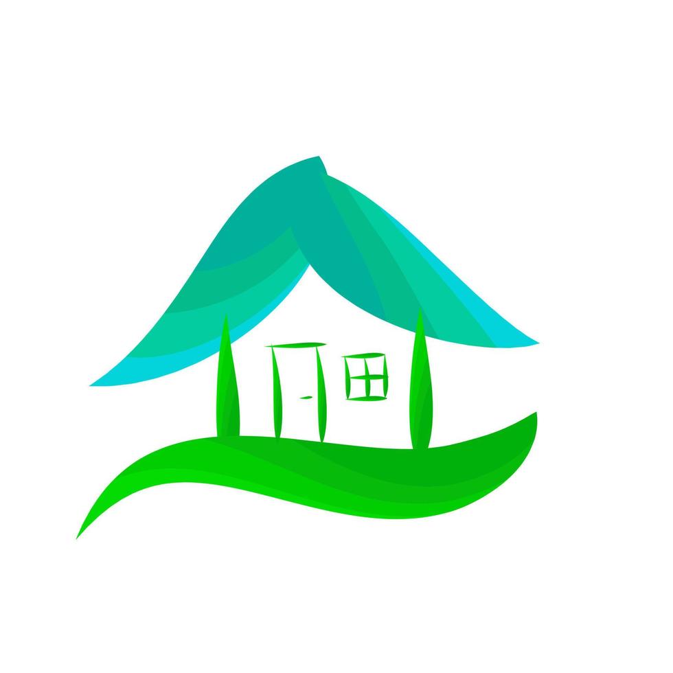 icono del logotipo de la casa de la naturaleza vector