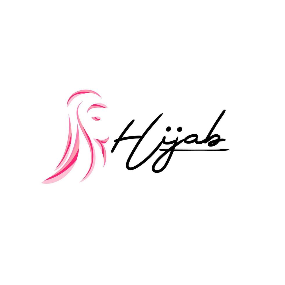 icono del logo de hijab vector