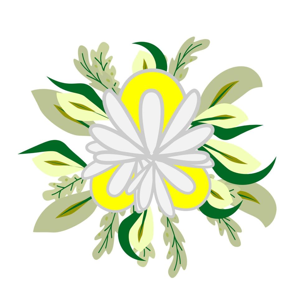 Ilustración de vector de hoja y árbol de logotipo de flor