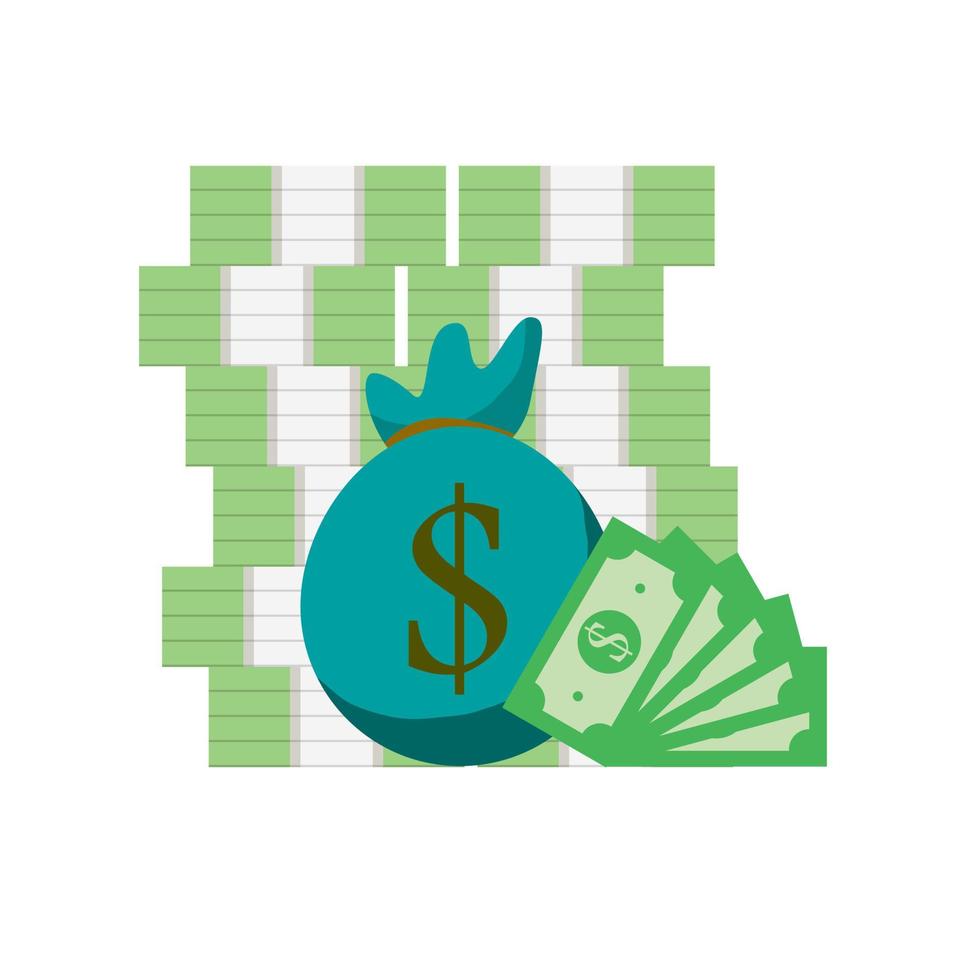 Ilustración de vector de icono de logotipo de dinero para signo de inversión
