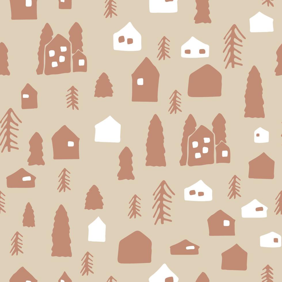 Beige white hand drawn vector seamless pattern. Illustration can be used for design for fabric, curtain, background, carpet, wallpaper, clothing, wrapping paper