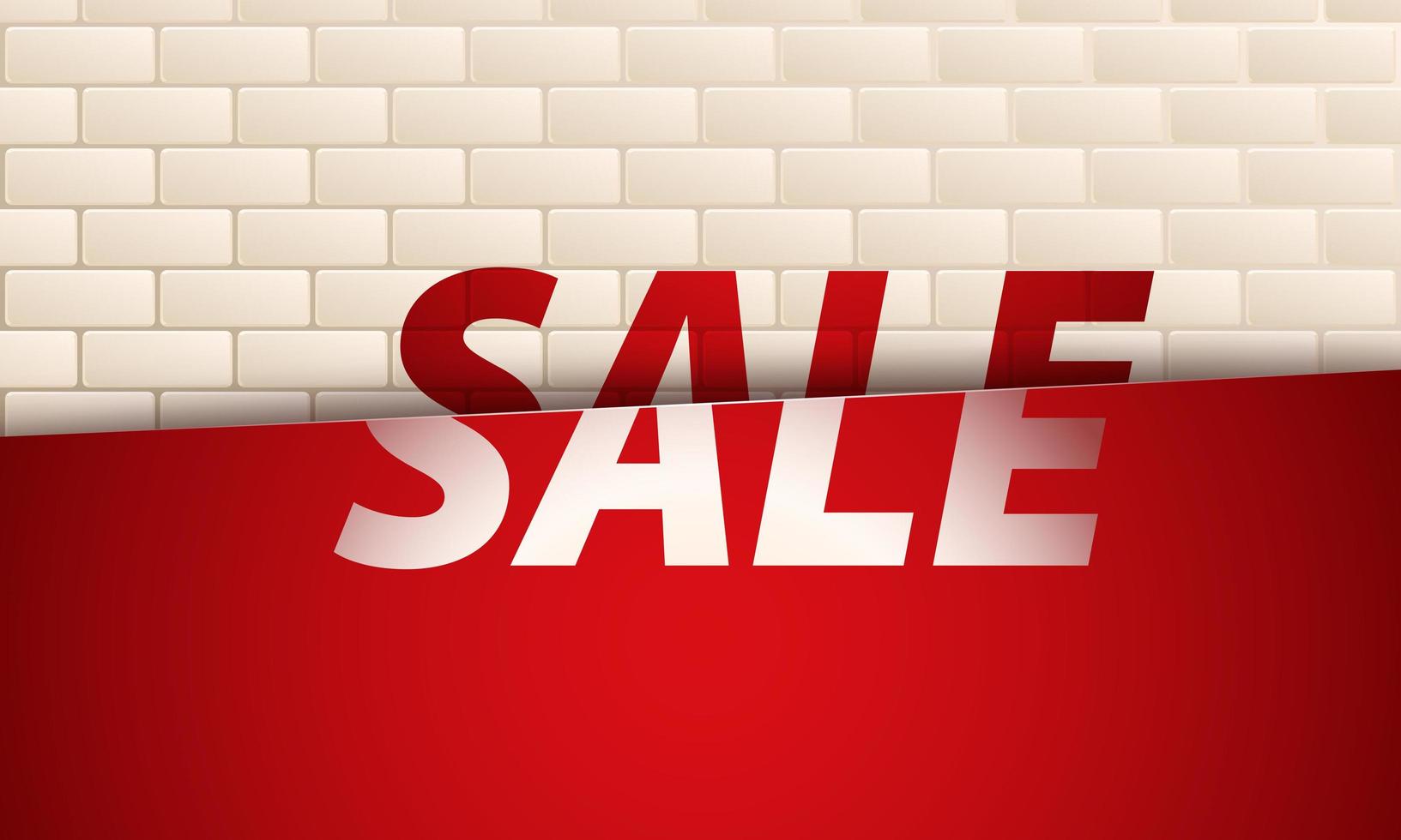 Special offer sale on the brick wall background. vector