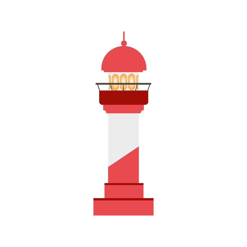 Isolated lighthouse on a white background. Vector flat illustration eps10