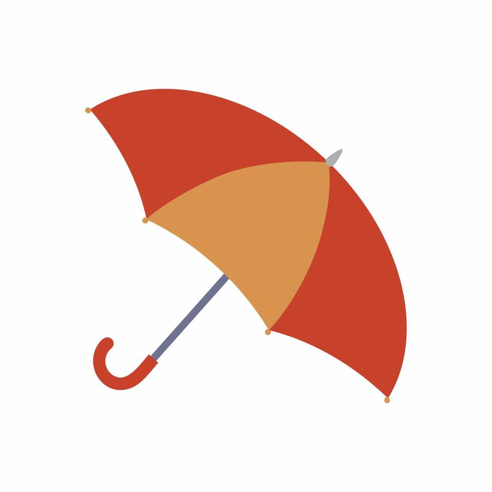 Ilustración al estilo de dibujos animados otoño paraguas de la lluvia. diseño de logotipo, pegatina, icono. símbolo de un paraguas de verano. ilustración vectorial para postales, diseño, gráficos. vector