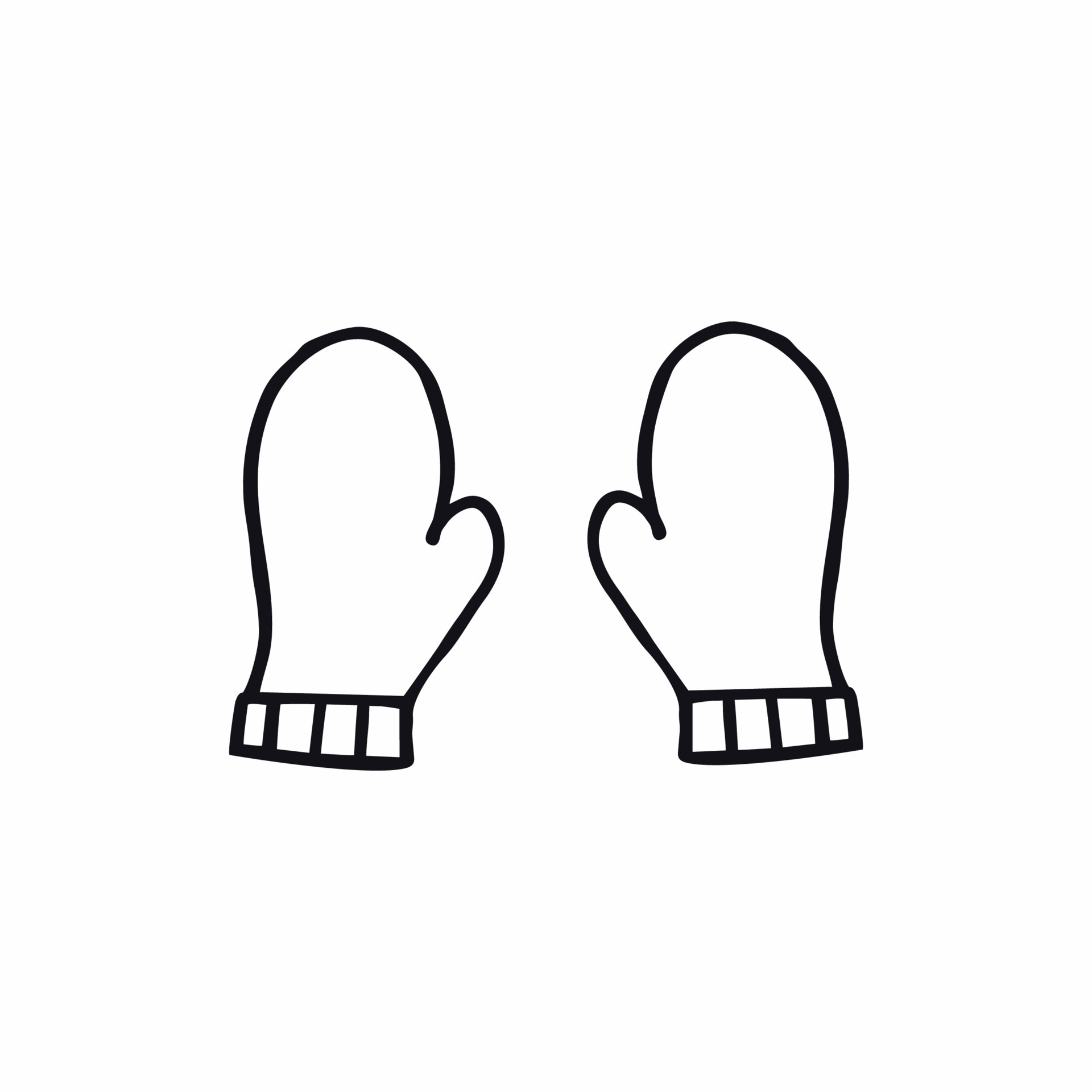 Black contour illustration of children's mittens on a white background.  Doodle drawing sketch by hand. Mittens isolated on a white background.  Winter clothing for children. Vector icon. 4598708 Vector Art at Vecteezy