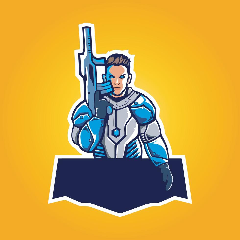 gamer mascot logo design vector, gamer illustration for sport team. modern illustrator concept style for badge vector