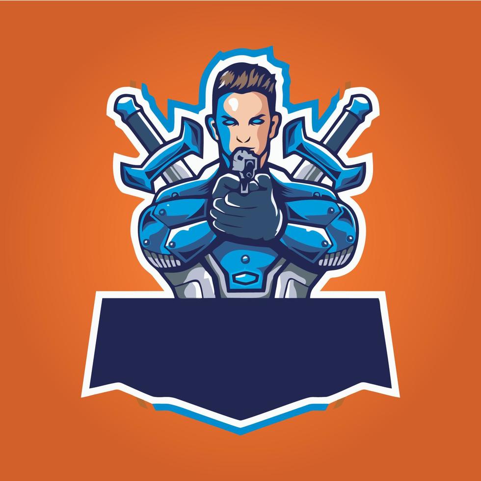 gamer mascot logo design vector, gamer illustration for sport team. modern illustrator concept style for badge vector