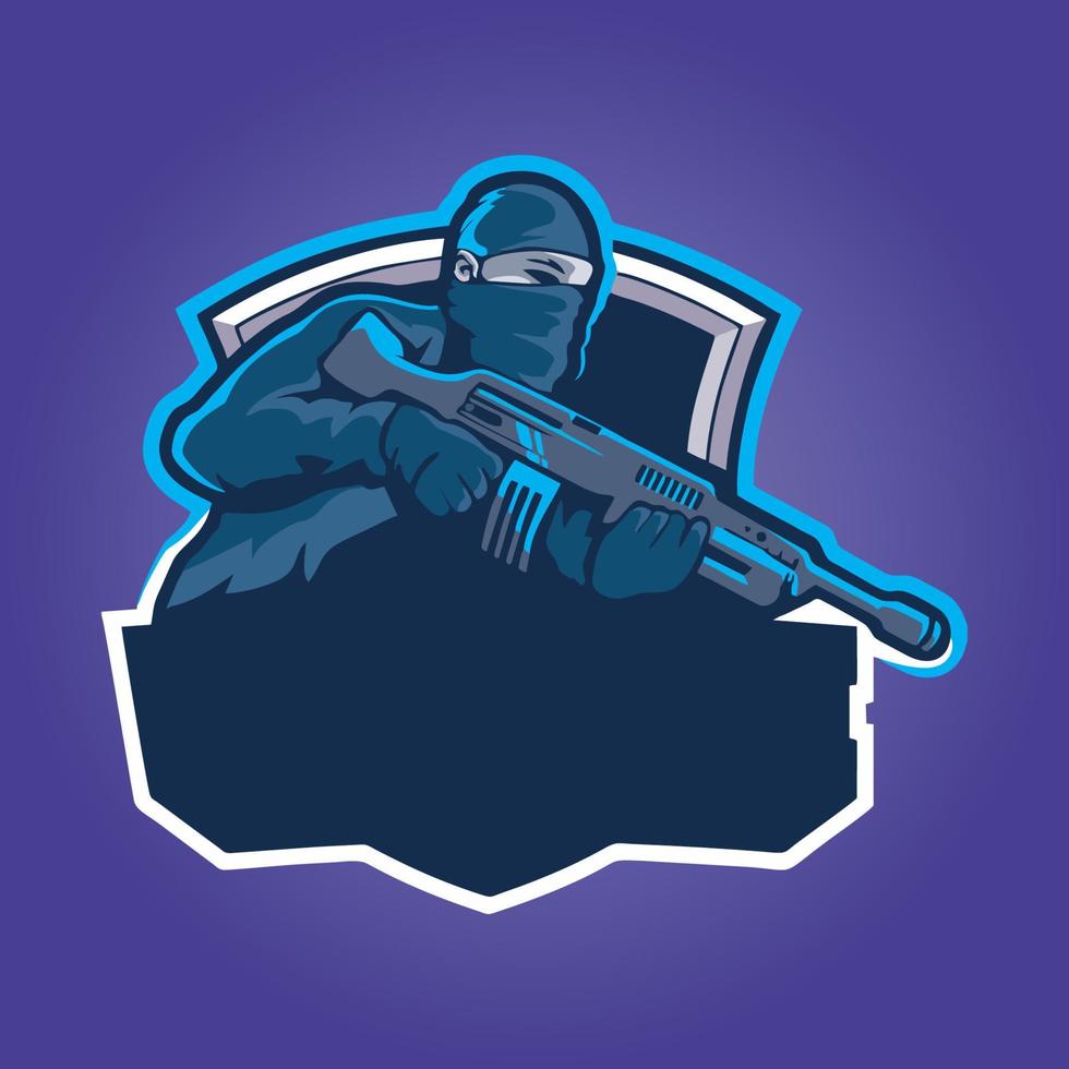 gamer mascot logo design vector, gamer illustration for sport team. modern illustrator concept style for badge vector