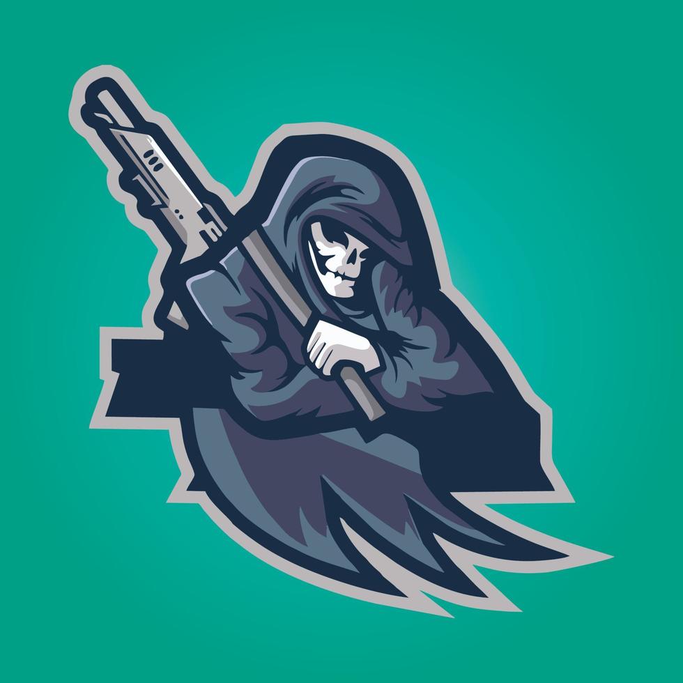 vector de diseño de logotipo de mascota de jugador, ilustración de jugador para equipo deportivo. estilo moderno del concepto del ilustrador para la insignia