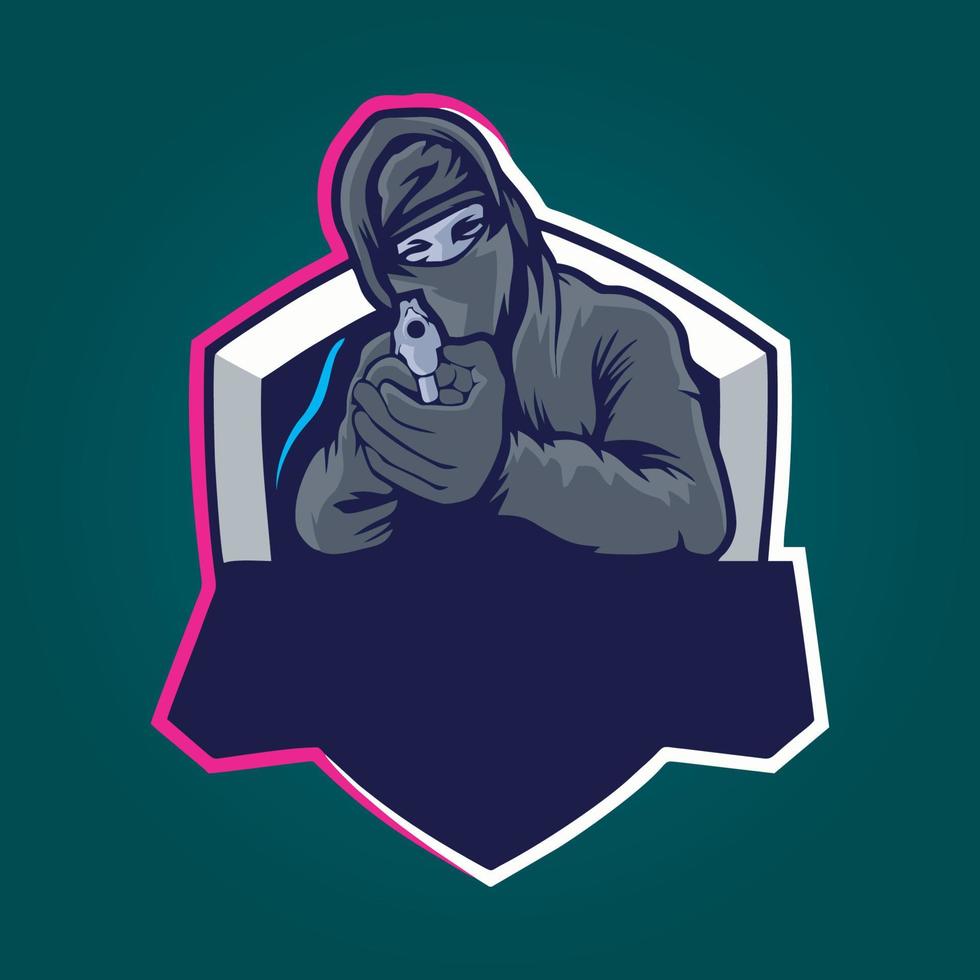 gamer mascot logo design vector, gamer illustration for sport team. modern illustrator concept style for badge vector