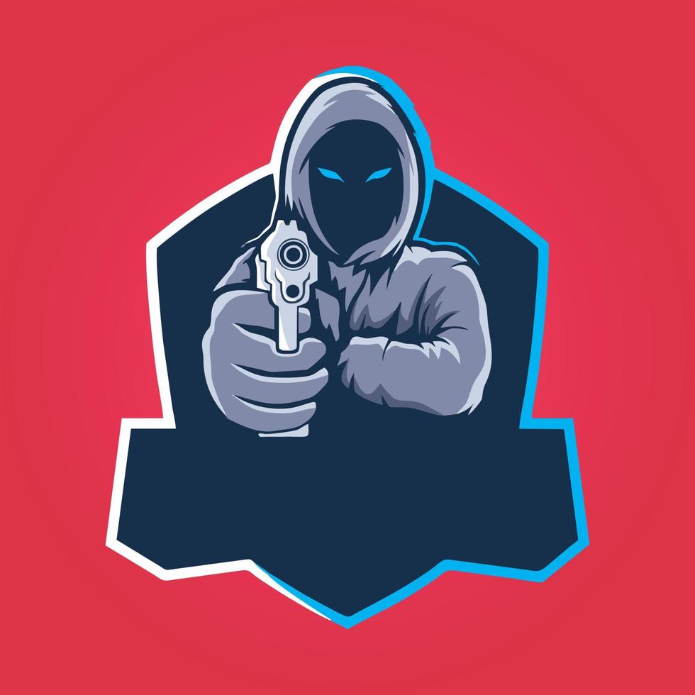 gamer mascot logo design vector, gamer illustration for sport team. modern illustrator concept style for badge vector