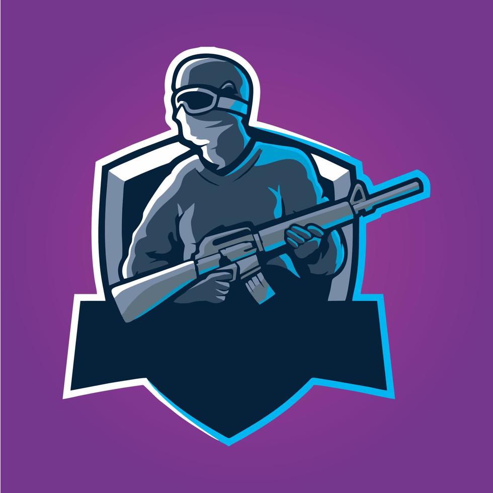 gamer mascot logo design vector, gamer illustration for sport team. modern illustrator concept style for badge vector