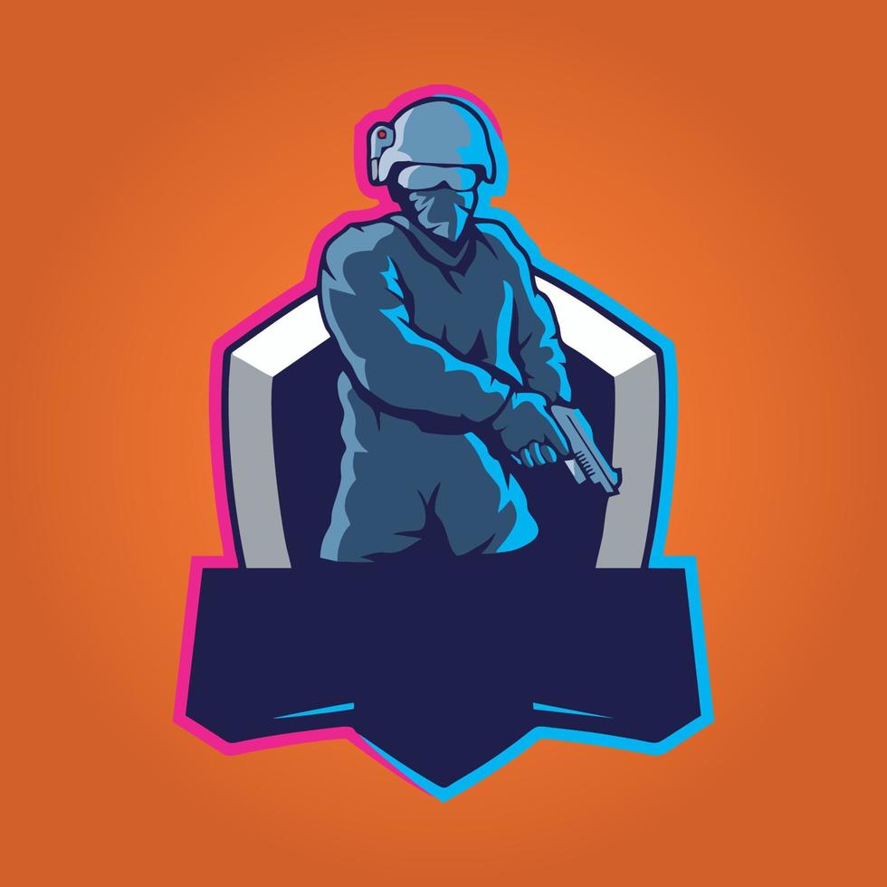 gamer mascot logo design vector, gamer illustration for sport team. modern illustrator concept style for badge vector