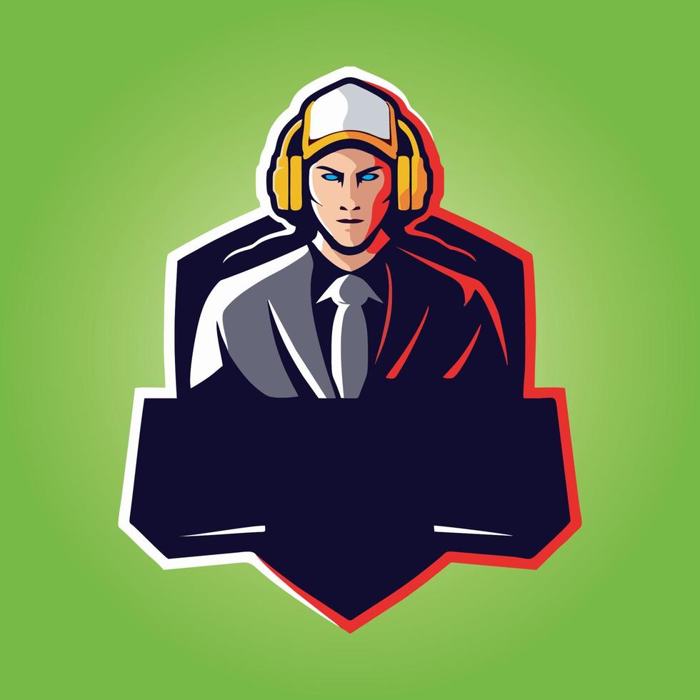 gamer mascot logo design vector, gamer illustration for sport team. modern illustrator concept style for badge vector