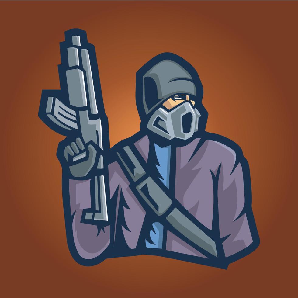 gamer mascot logo design vector, gamer illustration for sport team. modern illustrator concept style for badge vector