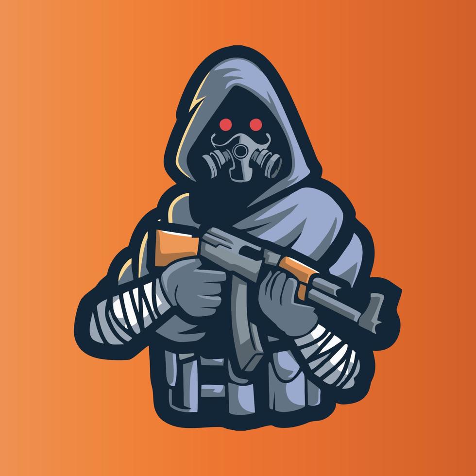 gamer mascot logo design vector, gamer illustration for sport team. modern illustrator concept style for badge vector