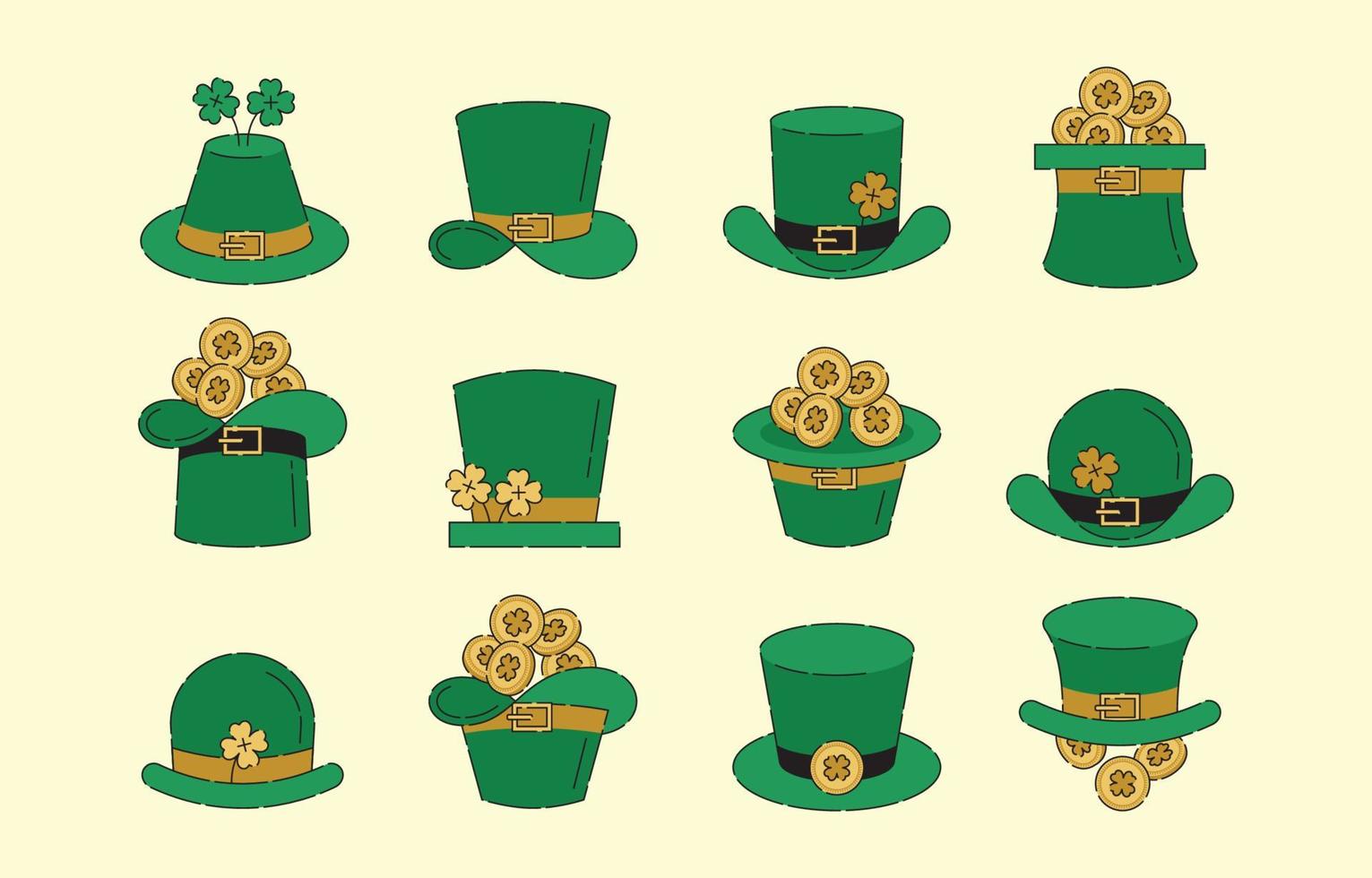 St. Patrick's Day Hat Icons vector