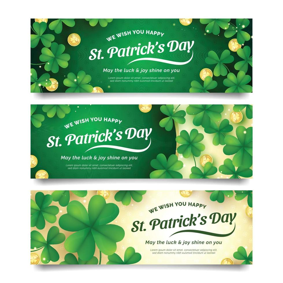 Saint Patrick's Day Clover Banners vector