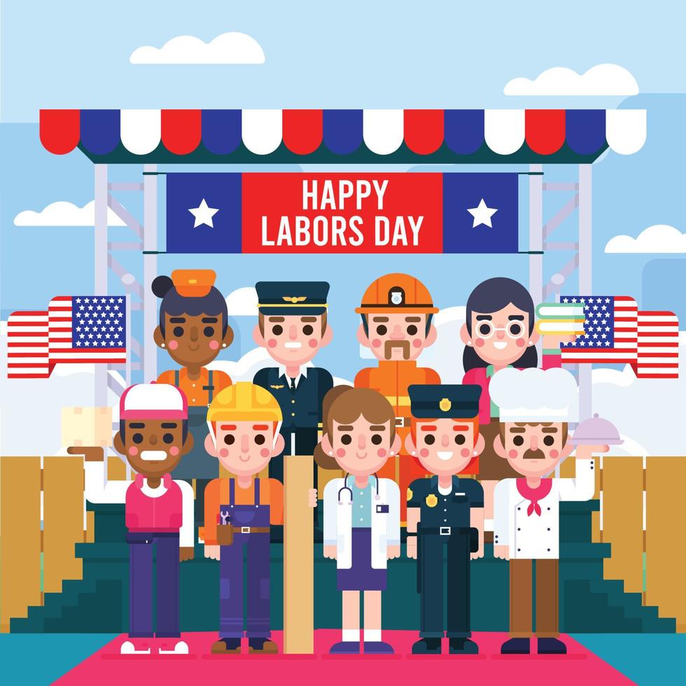 Let's Celebrate Labor Day vector