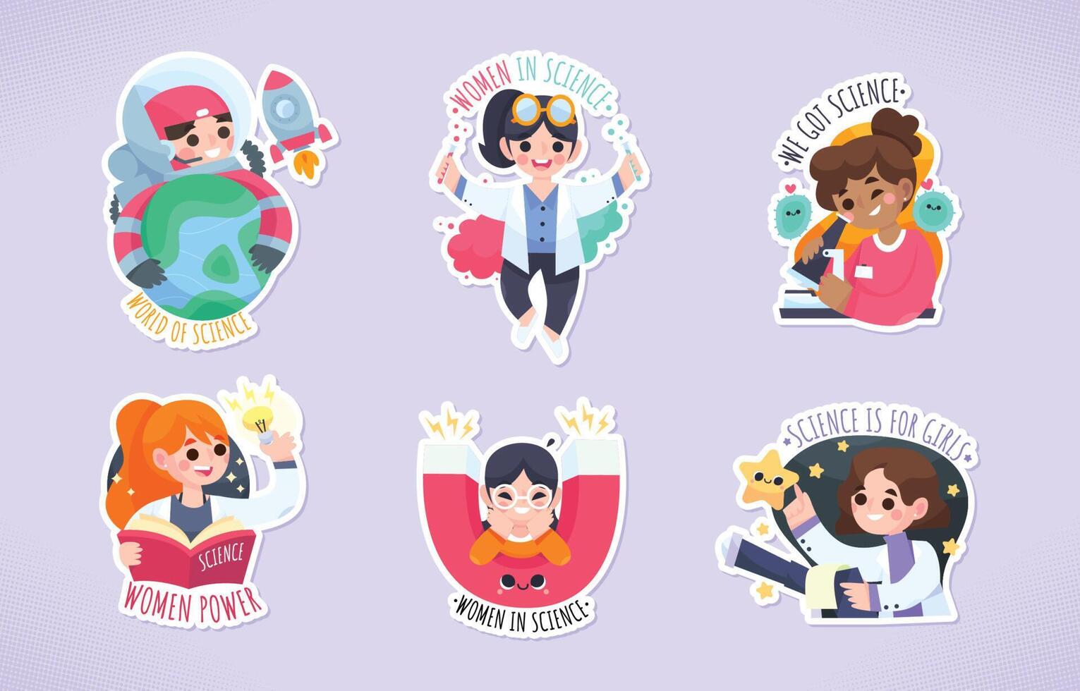 Women And Girls In Science Stickers vector
