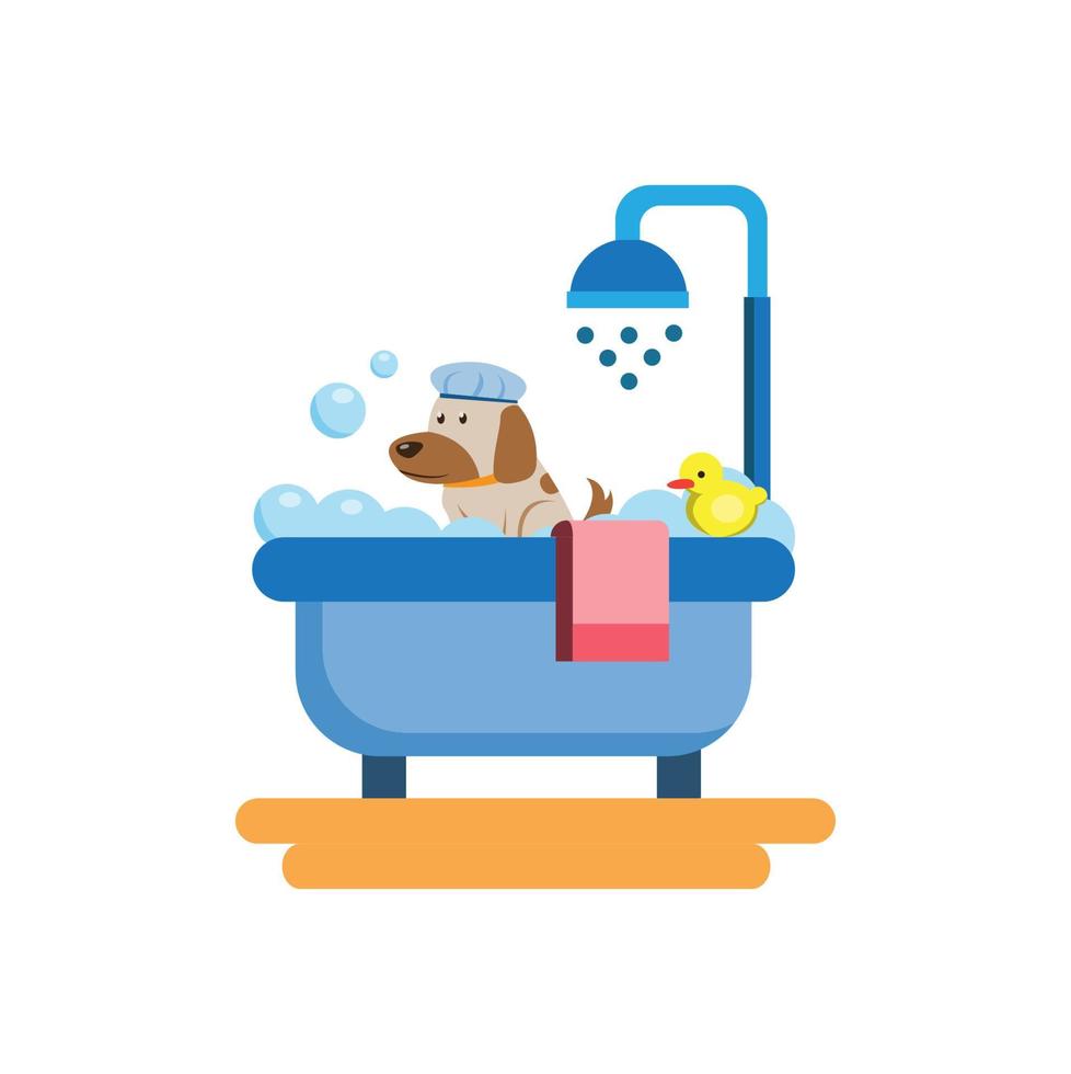 dog bath, logo icon symbol flat illustration vector