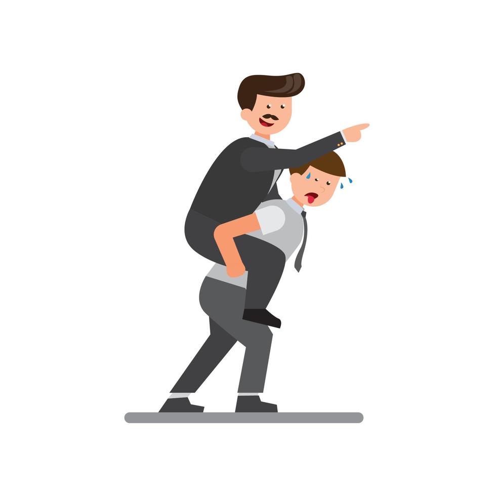 office worker carrying boss flat illustration vector