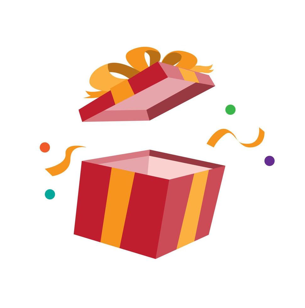 caja con cinta para sorpresa o regalo presente icono símbolo ilustración plana vector editable