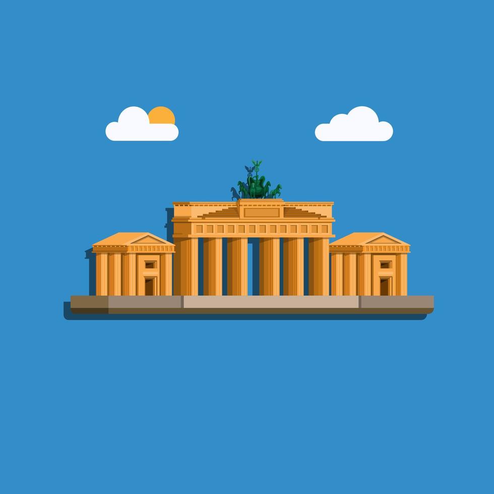 puerta de brandenburgo, berlín, alemania, edificio emblemático, vector