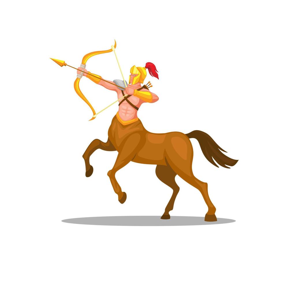 personaje de héroes mitológicos guerrero arquero centauro. vector de ilustración de mascota sagitario