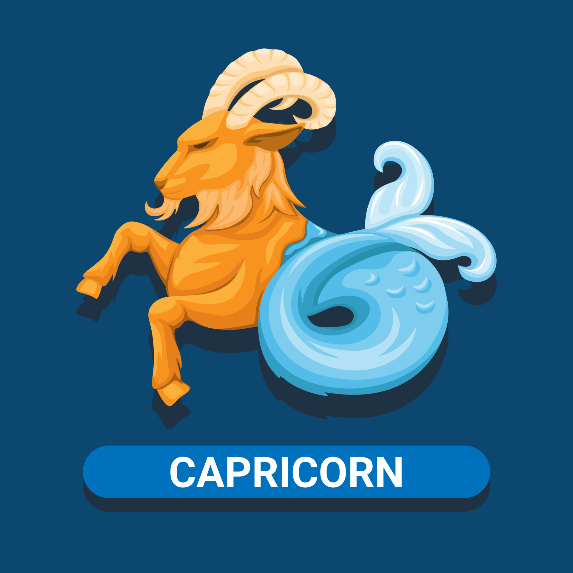 Capricorn zodiac astrology sea goat animal mascot illustration vector  4599736 Vector Art at Vecteezy