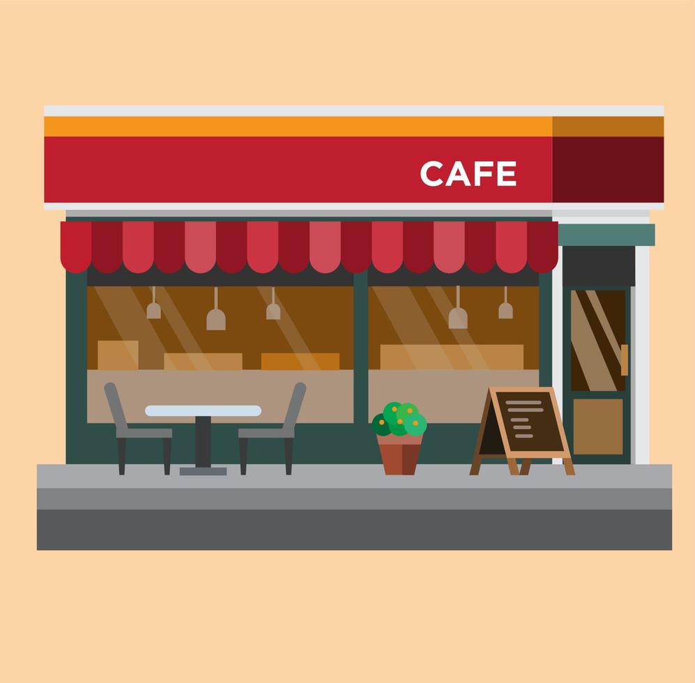 cafetería, vector de ilustración de diseño plano de café