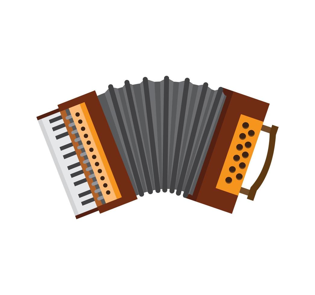 Accordion folk musical instrument flat illustration vector