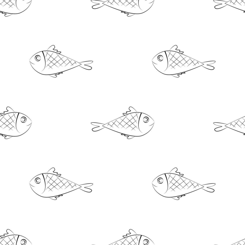 seamless pattern with fish sketch vector design. black line art concept. for backgrounds, wallpapers, backdrops, textiles, and your design needs. modern templates