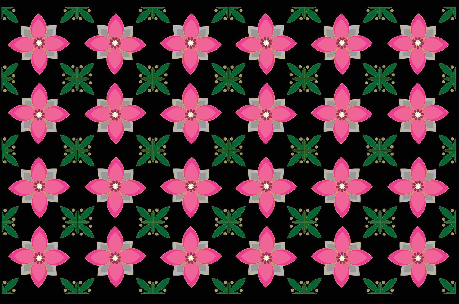 patrón de batik de diseño gráfico vectorial con motivos florales. diseños para estampar en tejidos, fundas y necesidades gráficas. plantillas modernas. vector