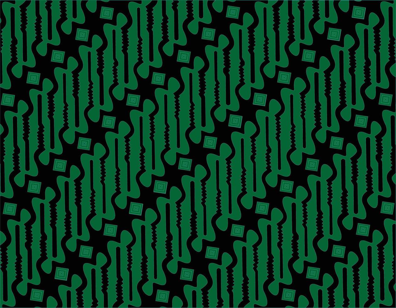 vector graphic design batik pattern from Indonesia. black and green color texture. designs for printing on fabrics, covers and graphic needs. modern templates.