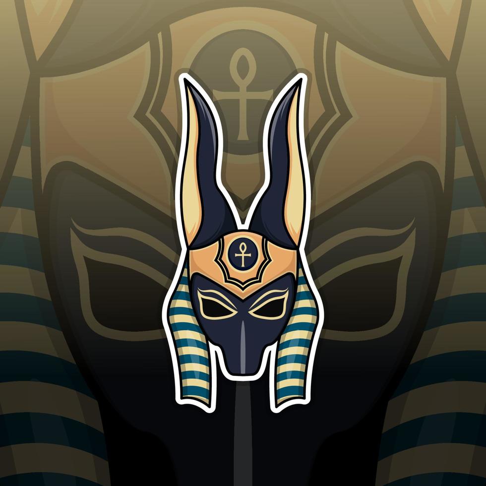 ilustración de la mascota del logotipo de anubis vector