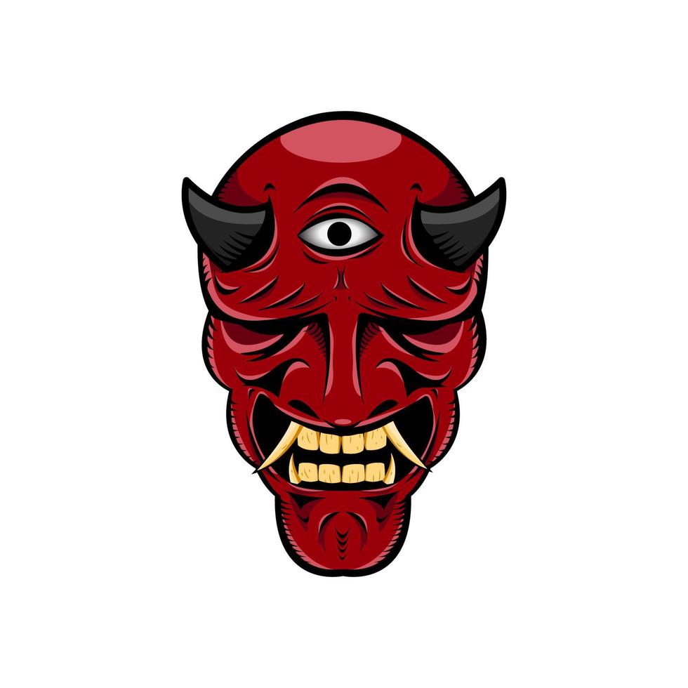 Oni japanese devil mask illustration vector