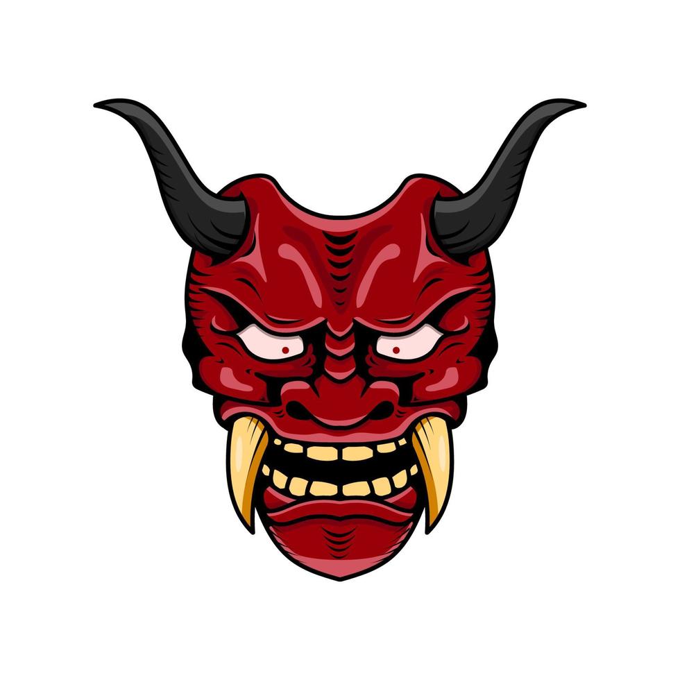 ilustración de máscara de diablo japonés oni vector