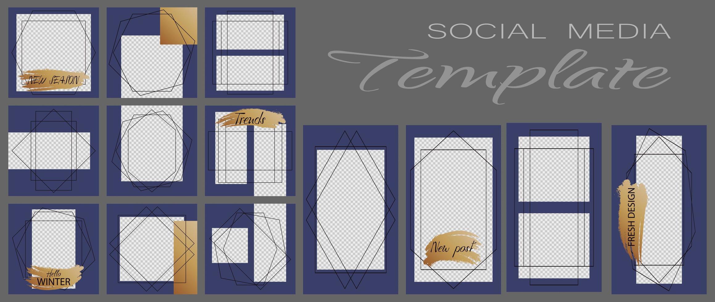 plantilla de banner de redes sociales. maqueta editable para historias, blog personal, diseño para promoción. vector