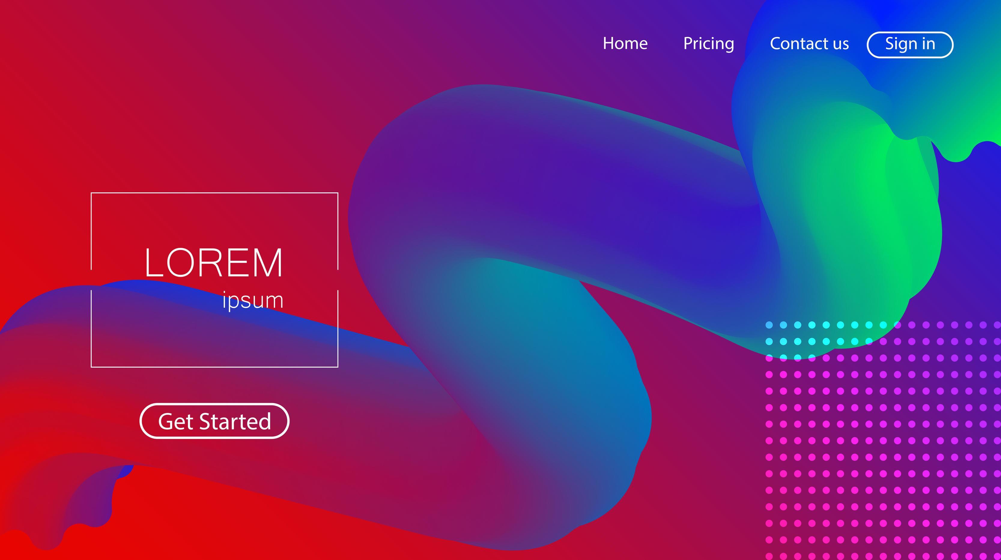 Website abstract background. Bright colorful dynamic shapes landing ...