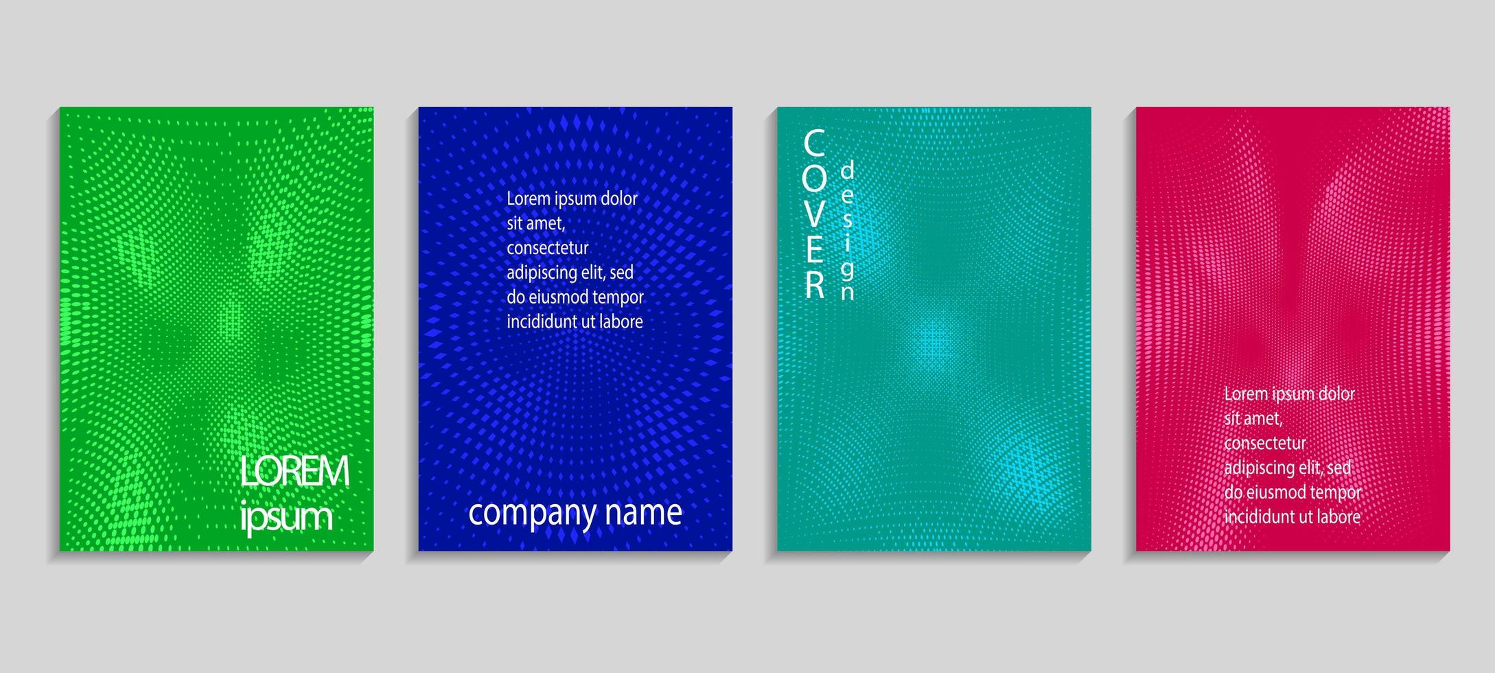 Minimal abstract vector halftone cover design template. Future geometric gradient background. Vector templates for placards, banners, flyers, presentations and reports