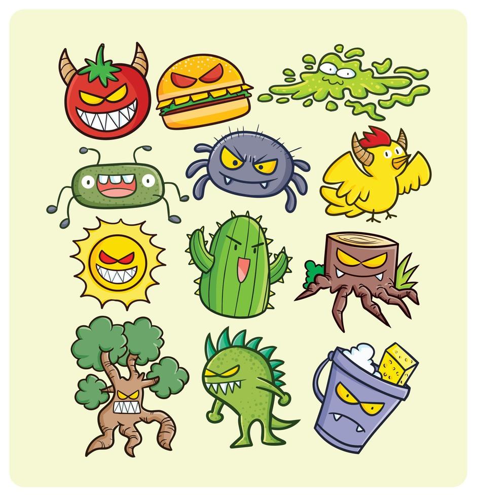 Funny and scary monster collection vector