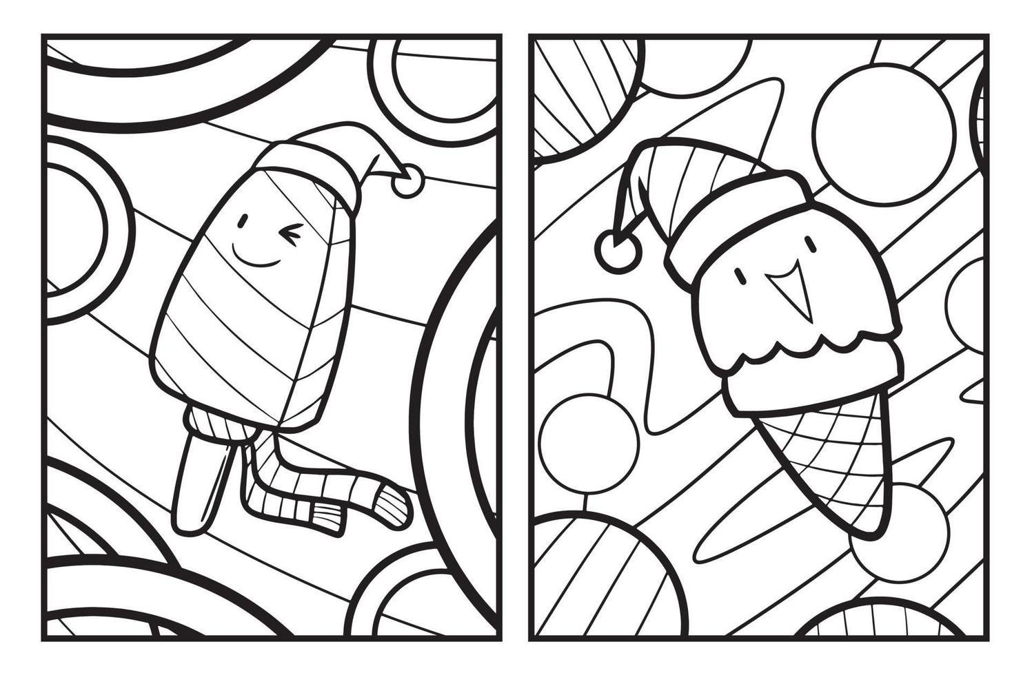 Cute Christmas Ice Cream Coloring Pages 4600085 Vector Art At Vecteezy Cute Christmas Ice Cream Coloring Pages 4600085 Vector Art At Vecteezy