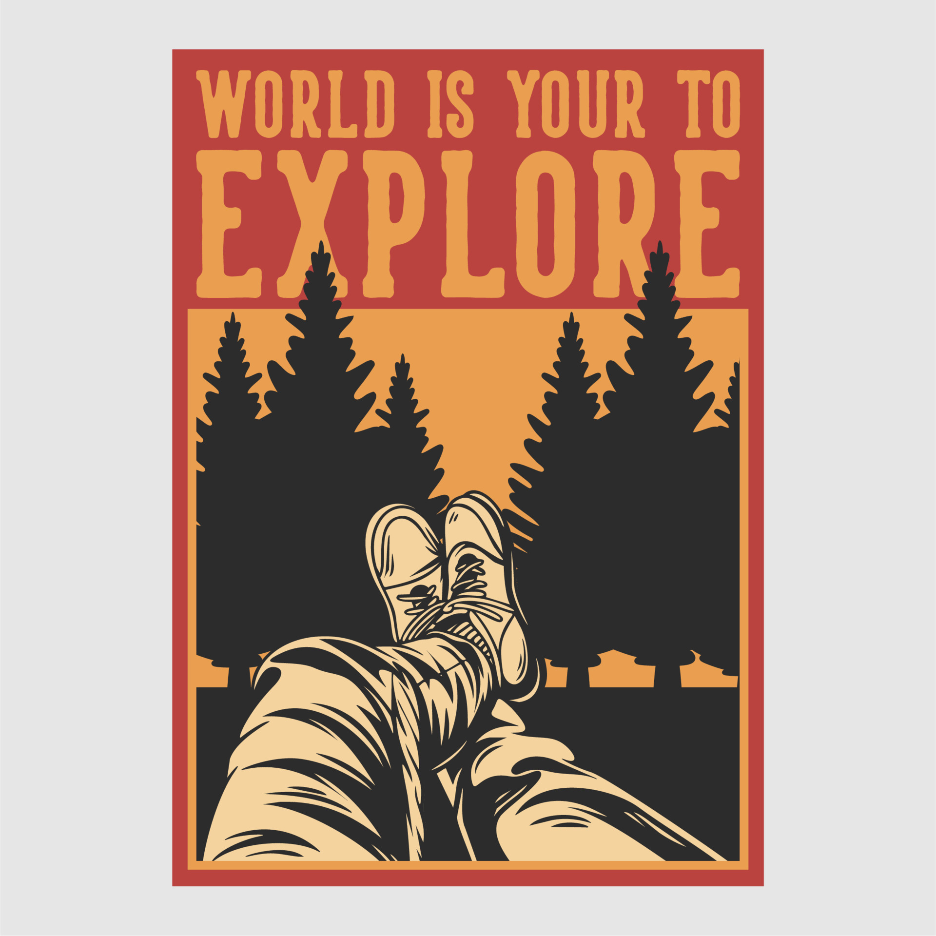 vintage poster design world is your to explore retro illustration